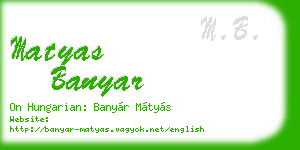 matyas banyar business card